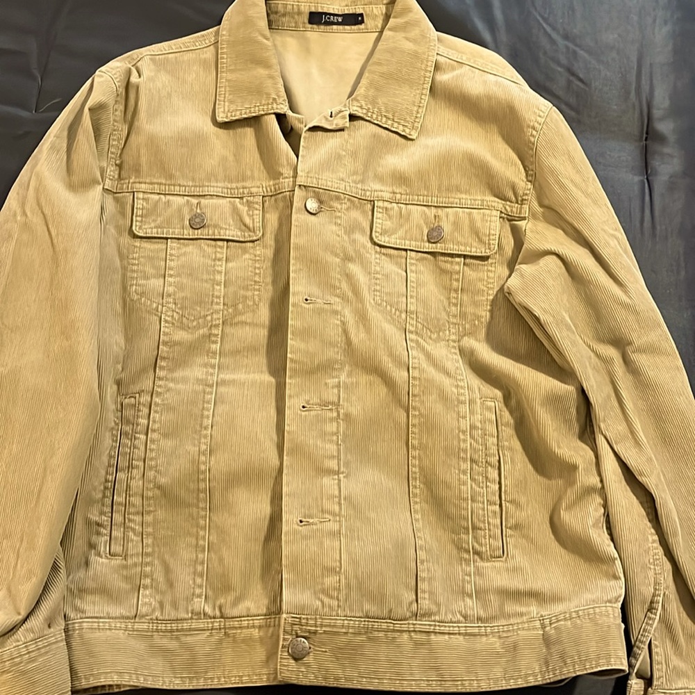 J Crew men’s corduroy tan jacket.  Size M
